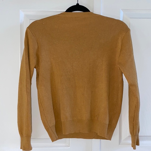 NWOT UO Mustard Yellow Beige V Neck Knit Sweater - Picture 4 of 4